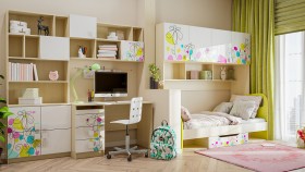 Детская комната Флёр (Белый/корпус Клен) в Воскресенске - voskresensk.katalogmebeli.com | фото