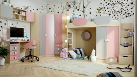 Детская комната Грэйси (Розовый/Серый/корпус Клен) в Воскресенске - voskresensk.katalogmebeli.com | фото