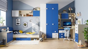 Детская комната Скай (Синий/Белый/корпус Клен) в Воскресенске - voskresensk.katalogmebeli.com | фото