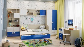 Детская комната Скай Люкс (Синий/Белый/корпус Клен) в Воскресенске - voskresensk.katalogmebeli.com | фото