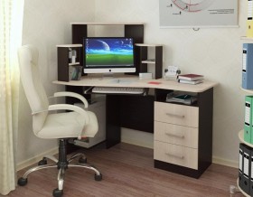 Компьютерный стол Каспер (венге/лоредо) в Воскресенске - voskresensk.katalogmebeli.com | фото