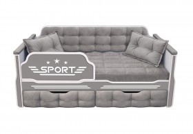 Кровать 160 серии Спорт 2 ящика 45 Серый (подушки) в Воскресенске - voskresensk.katalogmebeli.com | фото
