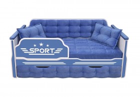 Кровать 170 серии Спорт 1 ящик 85 Синий (подушки) в Воскресенске - voskresensk.katalogmebeli.com | фото