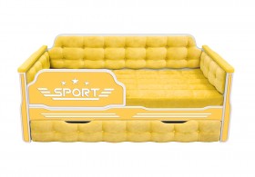 Кровать 190 серии Спорт 1 ящик 74 Жёлтый (мягкие боковые накладки) в Воскресенске - voskresensk.katalogmebeli.com | фото