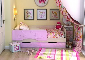 Кровать Алиса КР-812 1,6 Белфорд/Розовый металлик в Воскресенске - voskresensk.katalogmebeli.com | фото