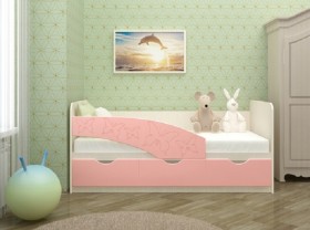 Кровать Бабочки 1,6м (Розовый металлик) в Воскресенске - voskresensk.katalogmebeli.com | фото 1