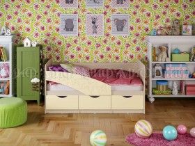 Кровать Бабочки 1,6м (Ваниль матовый) в Воскресенске - voskresensk.katalogmebeli.com | фото