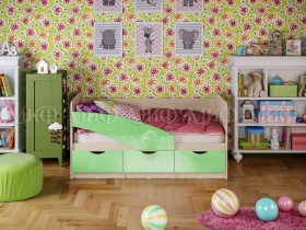 Кровать Бабочки 2,0м (Салатовый металлик) в Воскресенске - voskresensk.katalogmebeli.com | фото
