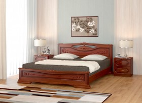 Кровать Карина-7 из массива сосны 1400*2000 Орех в Воскресенске - voskresensk.katalogmebeli.com | фото