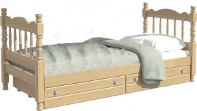 Кровать одинарная Аленка из массива сосны 800*1890 Сосна в Воскресенске - voskresensk.katalogmebeli.com | фото