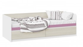 Кровать «Сканди» с 2 ящиками Дуб Гарден/Белый/Лиловый в Воскресенске - voskresensk.katalogmebeli.com | фото
