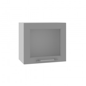 Квадро ВПГС 500 шкаф верхний горизонтальный со стеклом высокий (Лунный свет/корпус Серый) в Воскресенске - voskresensk.katalogmebeli.com | фото