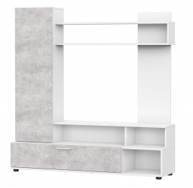 Мебель для гостиной "МГС 9" Белый / Цемент светлый в Воскресенске - voskresensk.katalogmebeli.com | фото