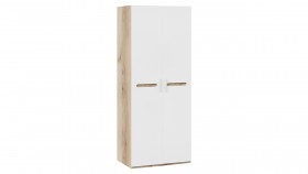 Шкаф для одежды с 2-мя дверями «Фьюжн» Дуб Делано/Белый глянец в Воскресенске - voskresensk.katalogmebeli.com | фото