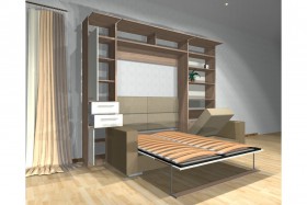 Шкаф-кровать с диваном Каролина в Воскресенске - voskresensk.katalogmebeli.com | фото 3