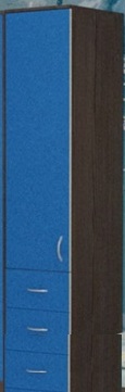 Шкаф-пенал №2 (закрытый) Бодего темный/Голубой в Воскресенске - voskresensk.katalogmebeli.com | фото
