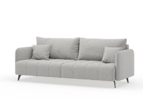 Валериан диван трёхместный прямой Светло-серый, ткань RICO FLEX 108 в Воскресенске - voskresensk.katalogmebeli.com | фото